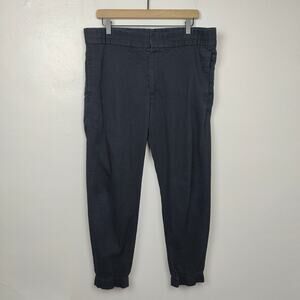COS Tapered Pants Mens 32R Dark Black Blue Textured Pull On Elastic Waist Preppy